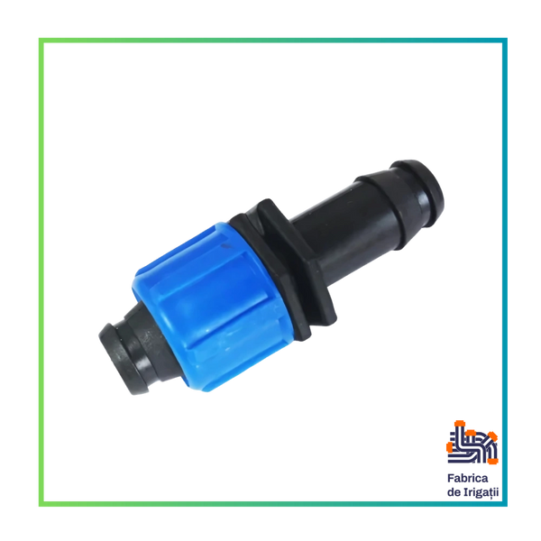 Mufa de capat (start conector) cu piulite albastre pentru tub de picurare
